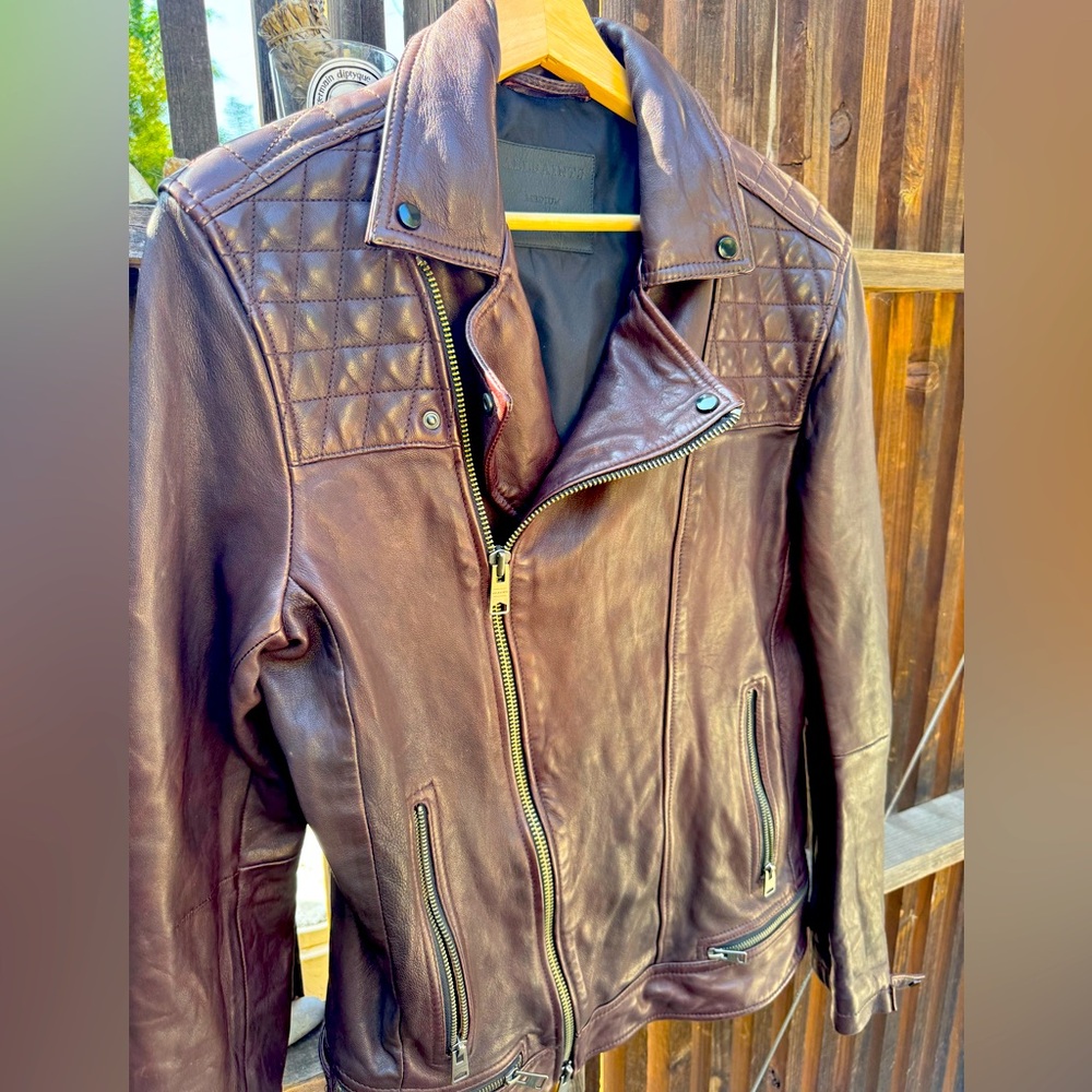 Vintage All-Saints Oxblood Leather Jacket